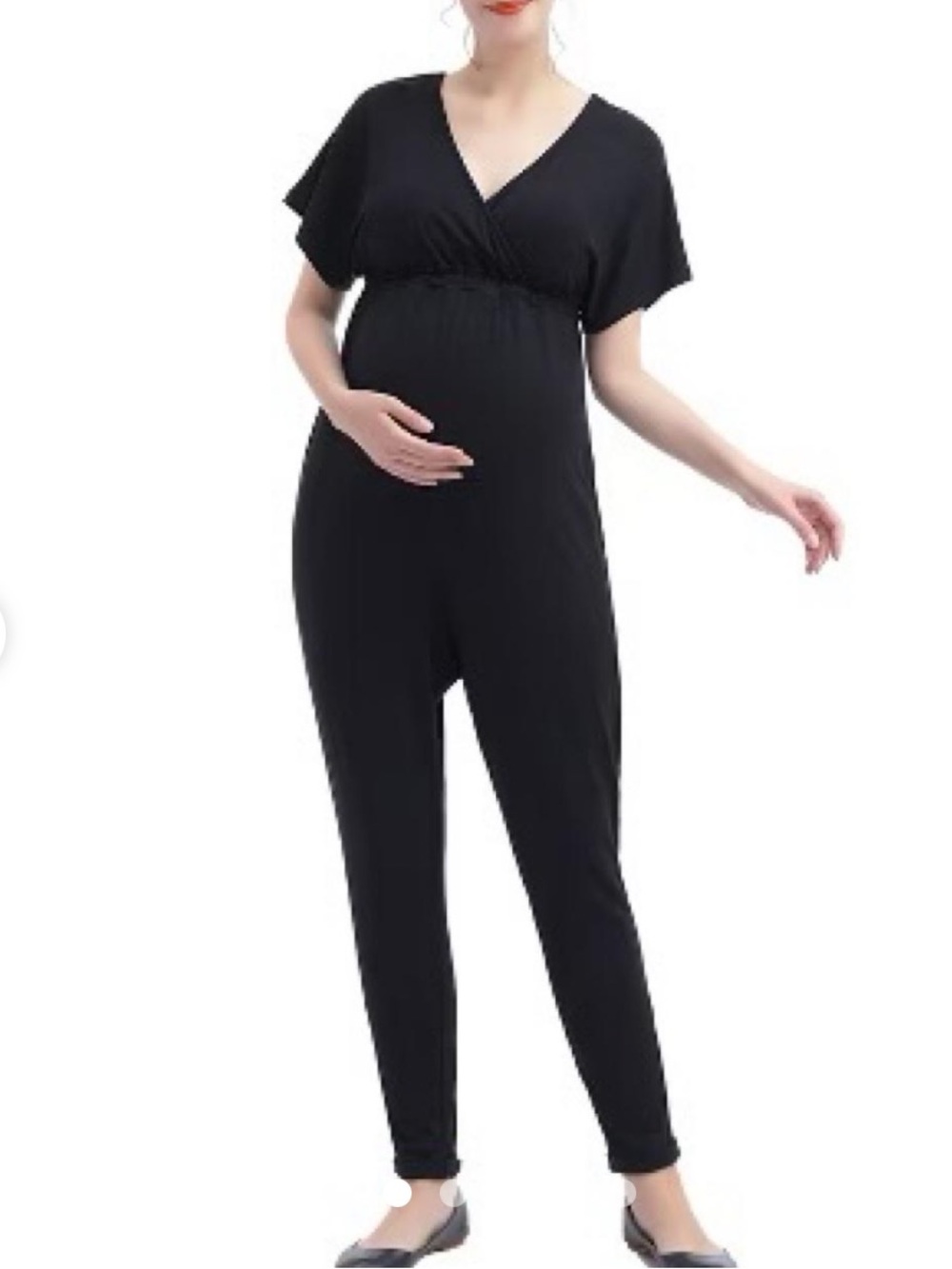 Isabel Maternity by Ingrid & Isabel Black V-Neck Maternity Jumpsuit